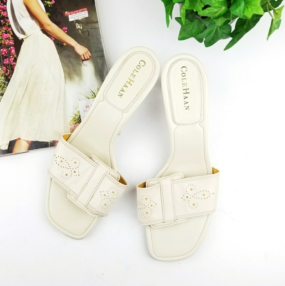 NWOB Cole Haan Ivory Heel Slides Sandals
